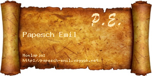 Papesch Emil névjegykártya